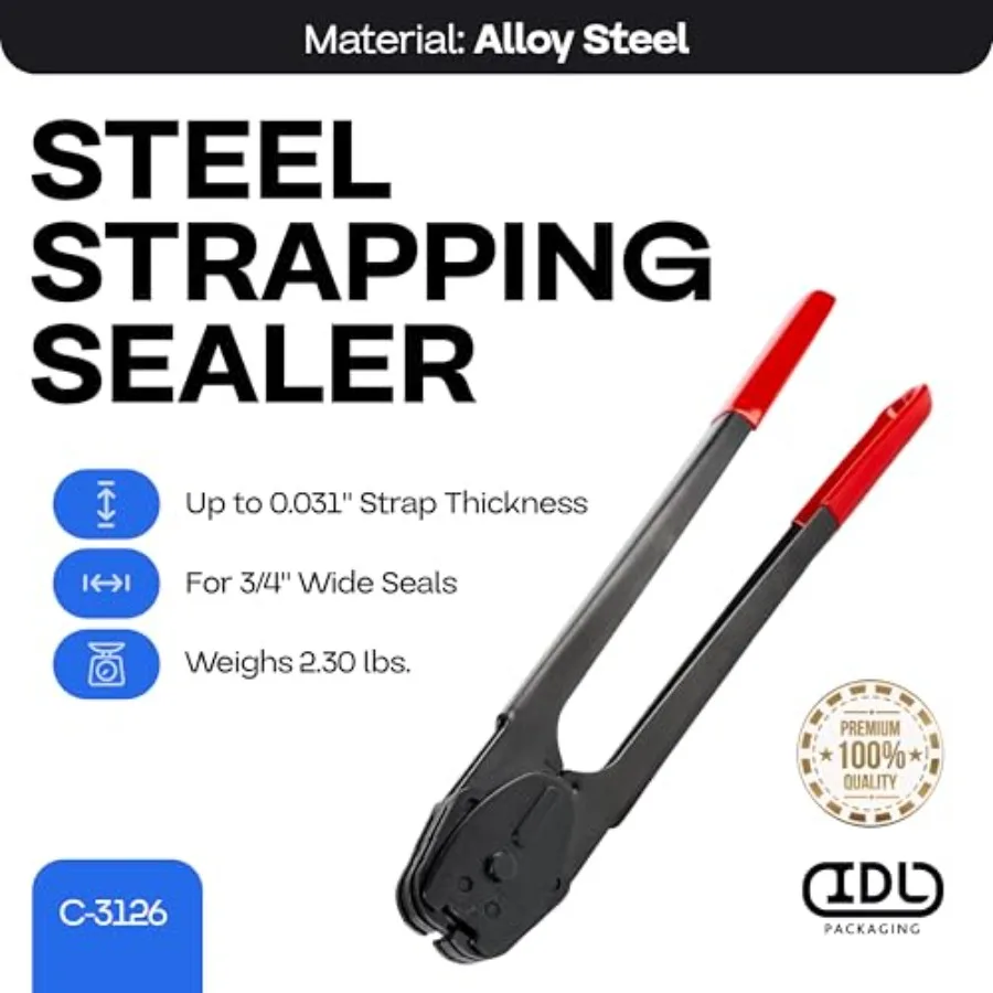 C-326 Double Notched Front Action Sealer/Crimper Durable Tool with Long Handle Good Horizontal and Vertical Operation Heat-Trea