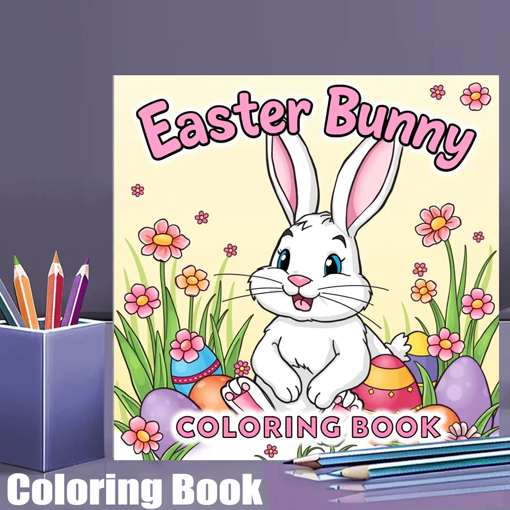 28 Pages Original Easter Bunny Coloring Book for Adult | Colouring Book, Drawing Supplies for Christmas, Thanksgiving, Halloween