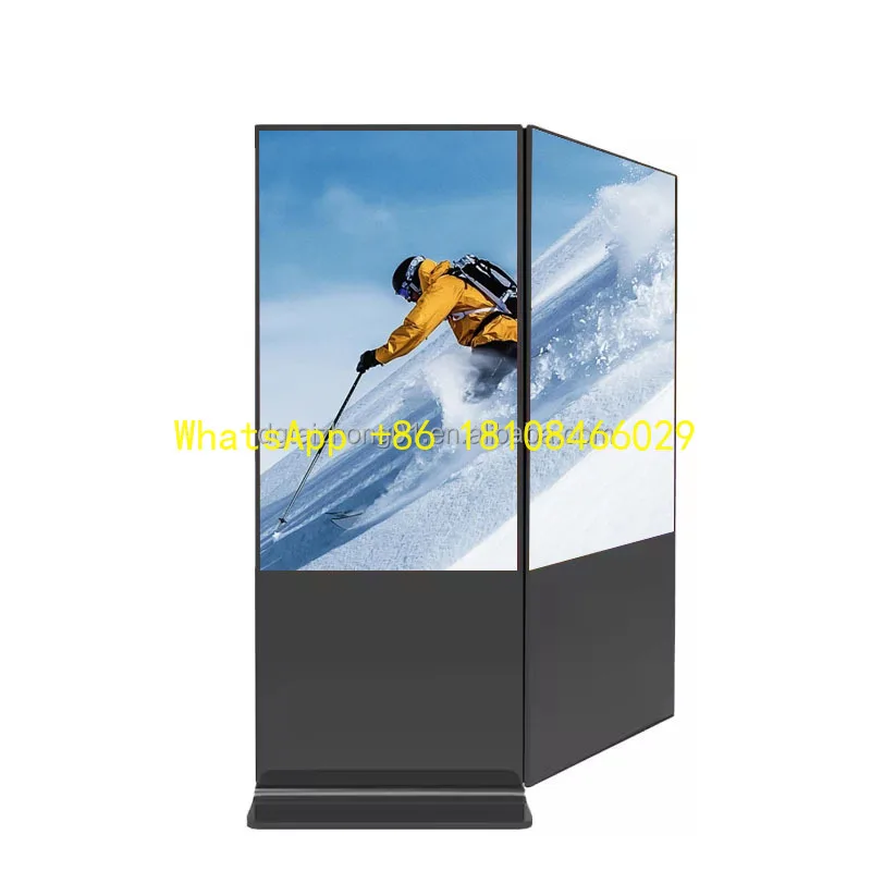 43/65 Zoll vertikale freistehende doppelseitige Touchscreen-LCD-Werbeschilderungs-Auflösungsräder für das Einkaufszentrum