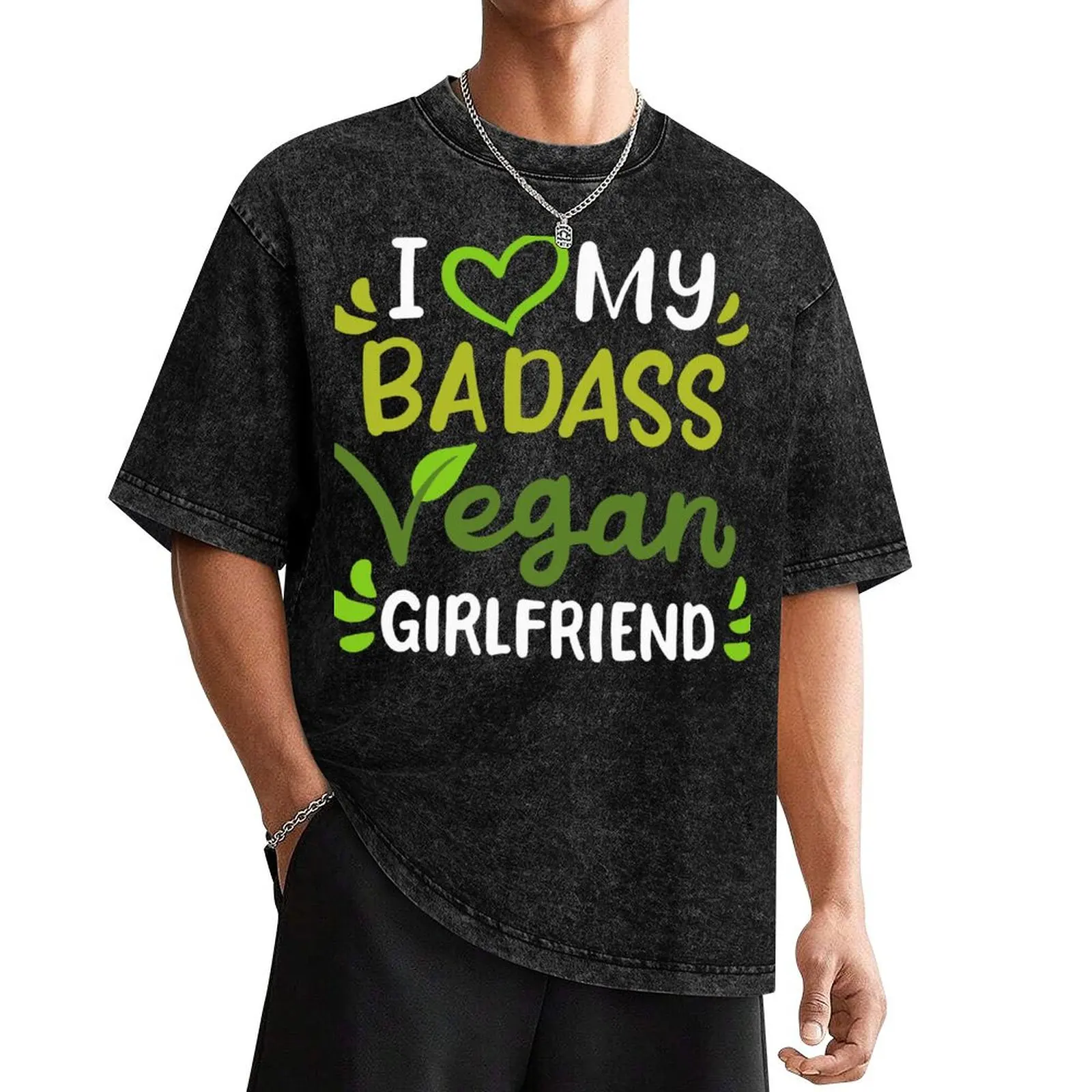 Vegan: Vegan Girlfriend camiseta para hombre, ropa de calle, tops de talla grande, camisetas