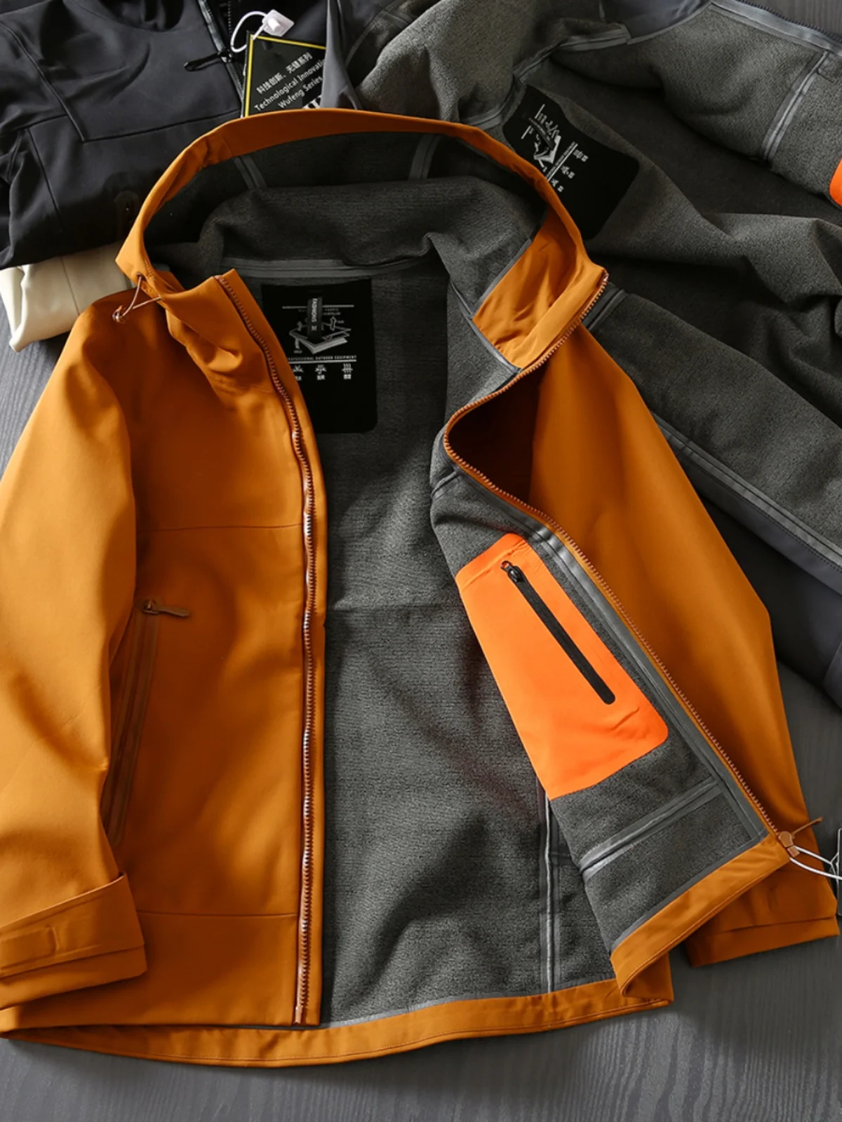 

Niao Home High End Men's Spring Warmth Full Glue Hooded Soft ell Windproof Jaet Trendy Outerwear Long Sve Stand Fit