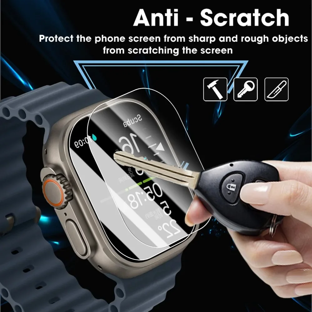 Anti-Scratch Protective Glass For Apple Watch Easy Install Screen Protector 3PCS Tempered Film iWatch Ultra 1 2 3 Accessories
