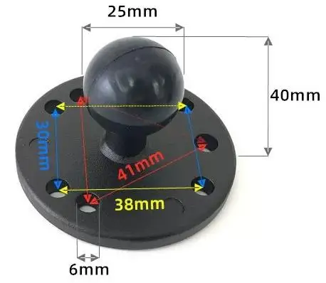 Support de Base de moto à rotule de 1 pouce, pour Garmin DSLR Gopro Xiaomi pour téléphone GPS, support Ram Garmin Zumo/TomTom
