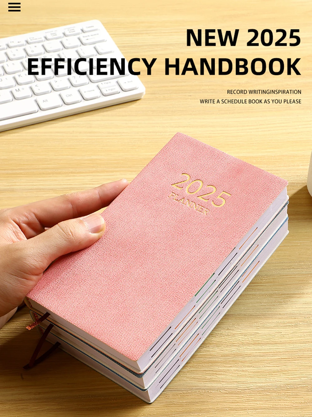 2025 A6 Agenda Book Thickened 365 Days Notepad Daily Plan Colour Month Index Calendar Notebooks Stationery