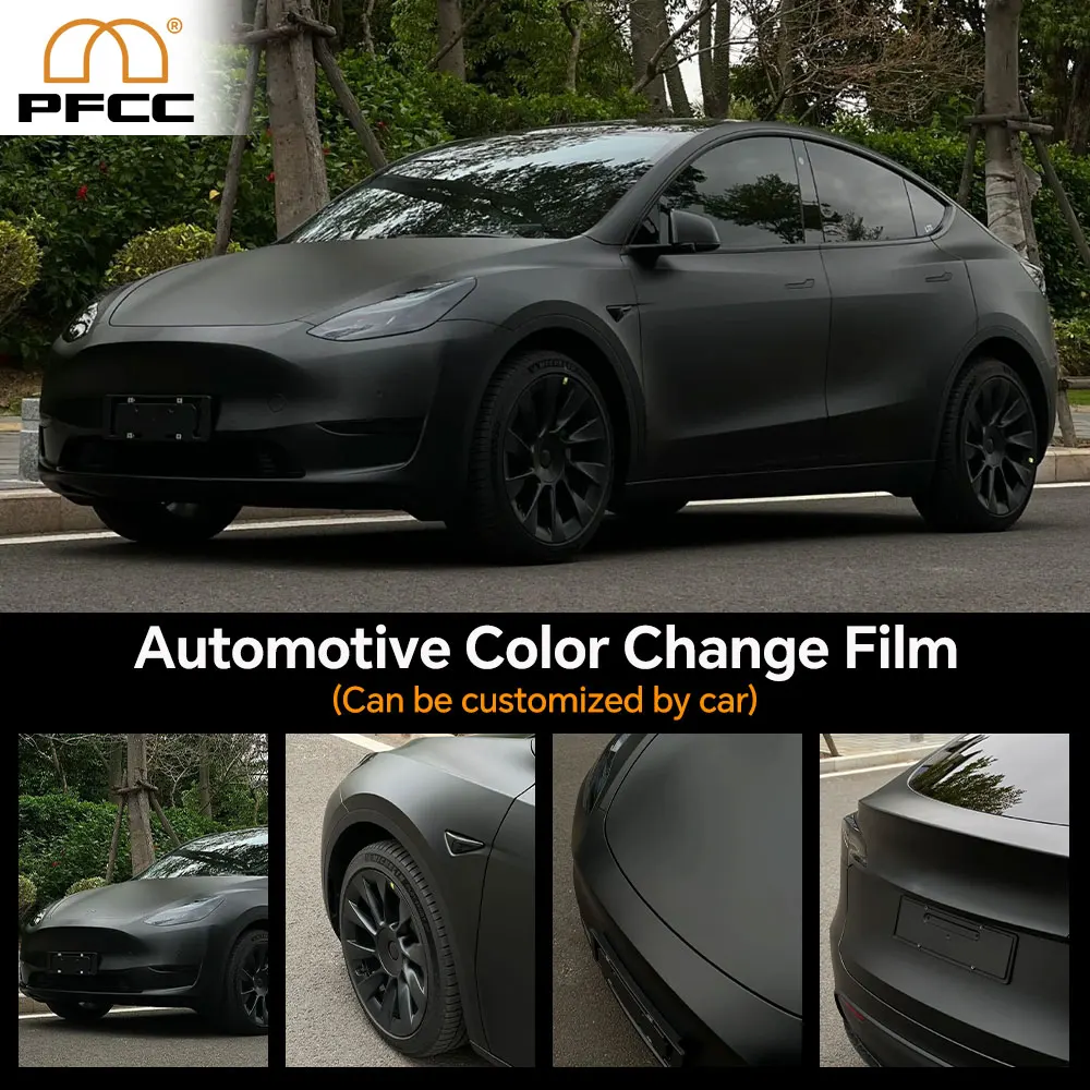 PFCC Car Color Changing Film For Tesla Model Y 2020-23 PVC Decal Anti-Scratch Vinyl Film Auto Body Color Change Cars Accessories