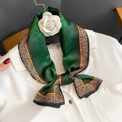 Fashion Skinny Silk Scarf for Women Fashion Hair Ribbons Headbands Bandana Female Bag Wrist Wrap Neckerchief Foulard Neck Ties