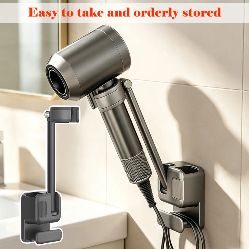 Durable diamond free hair dryer stand - wall mounted storage rack, bathroom storage rack, lazy hair dryer storage rack