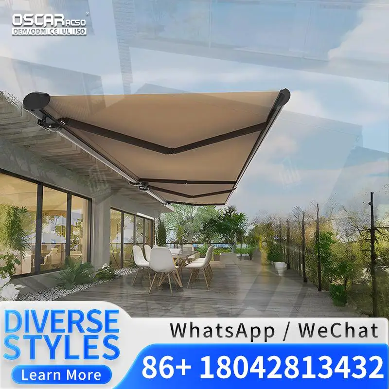 Wholesale Electric Retractable Outdoor Sun Shade with Remote Control for House Retractable Awning