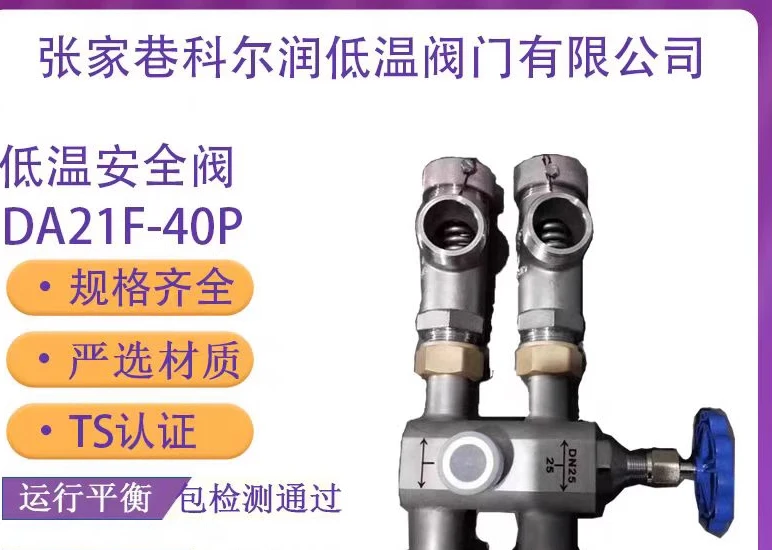 Low temperature DA21F-40P liquid oxygen, liquid nitrogen, argon, carbon dioxide, LNGLO2LN2LCO2LAr safety valve