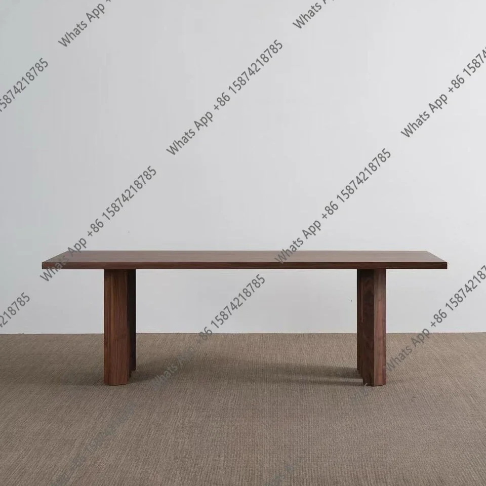 Mesa de Comedor Rectangular Creativa de Madera Maciza de Estilo Medieval, Mesa de Gerente de Cafetería Retro Wabi-**** para el Hogar