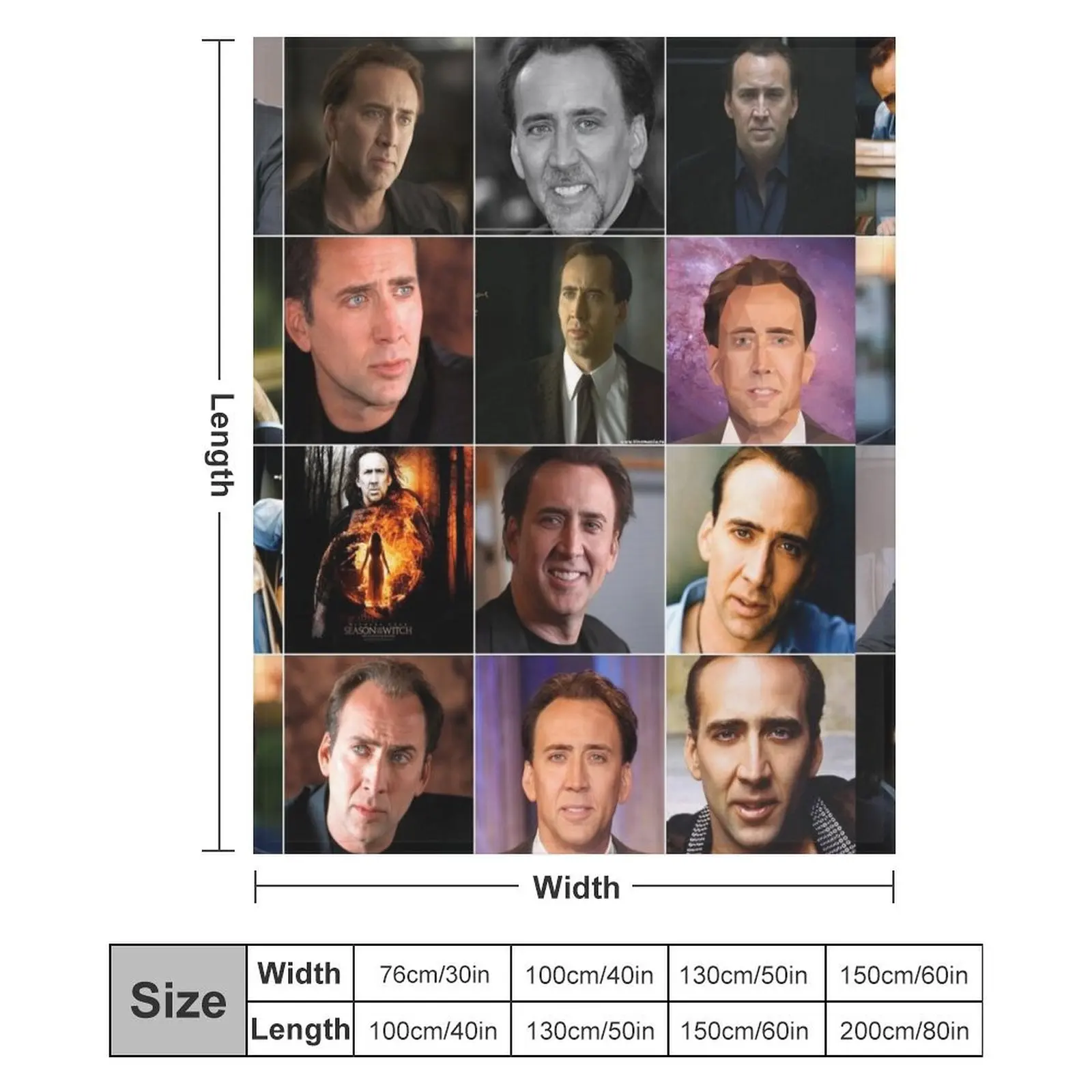 نيكولاس كيج صور كولاج رمي بطانية سرير منقوشة على الأريكة الثقيلة للنوم بطانيات فضفاضة #6