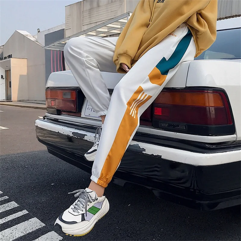 Oversized S-5XL Baggy Sweatpants for Women Lounge Bottoms Spring Striped Sport Pants Running Joggers Y2k Outfits with Pockets