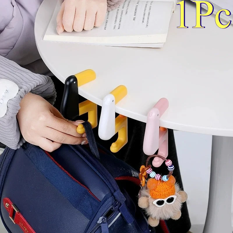 1Pc Duck Portable Hook Hanging Decor Table Wallet Bag Hook Wall Hanger Bracket Handbag Non Punching School Office Supplies