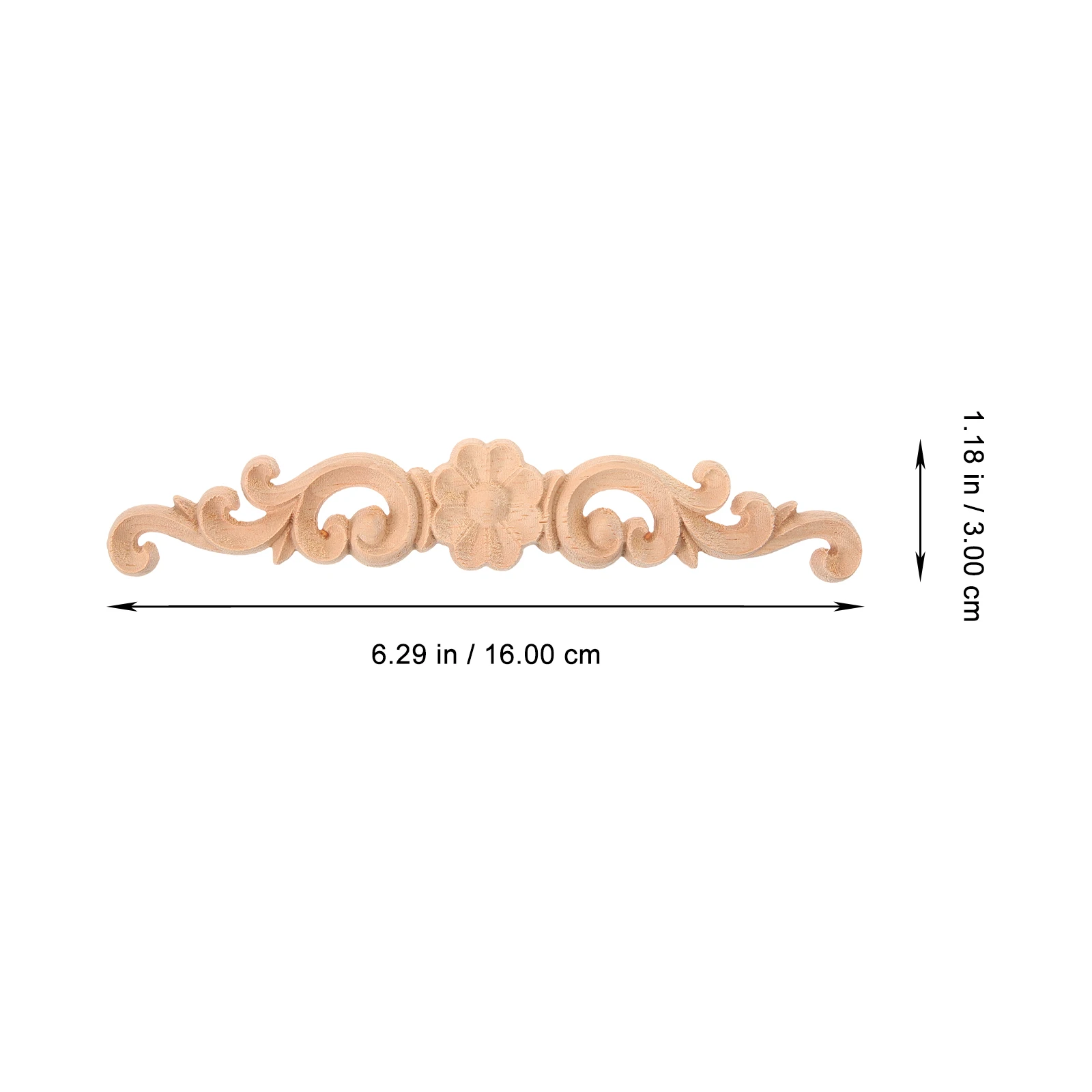 

2pcs Solid Wood Applique Carved Onlay Unpainted Frames Decor Wall Door Cabinet Furniture Craft Durability Beautiful Pattern