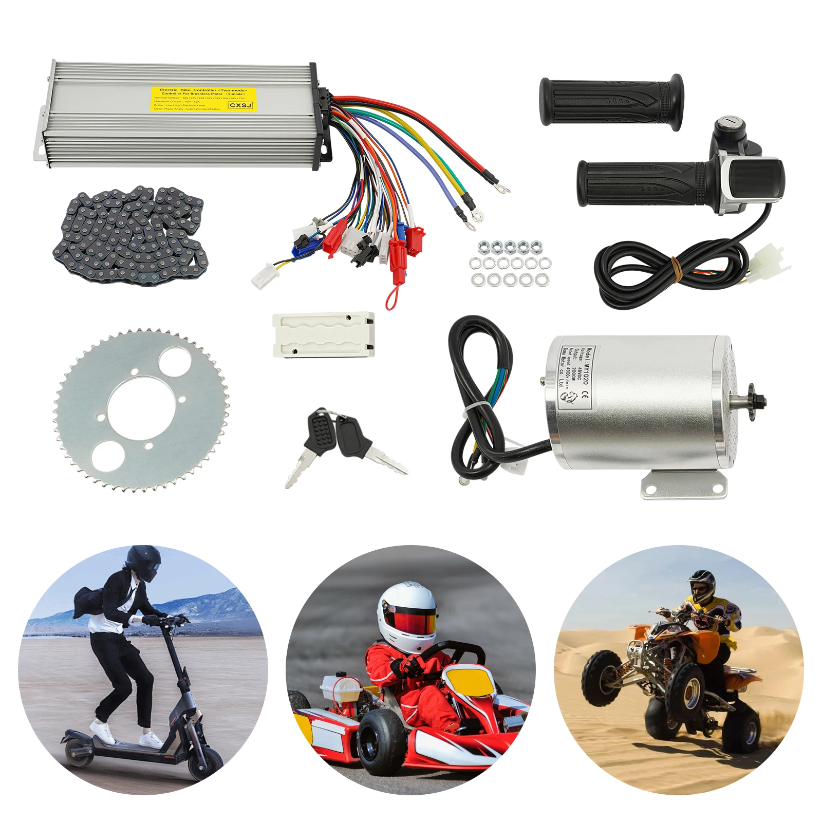 Brushless Motor  48V2000W Scooter Motor Kit with LCD Display Screen