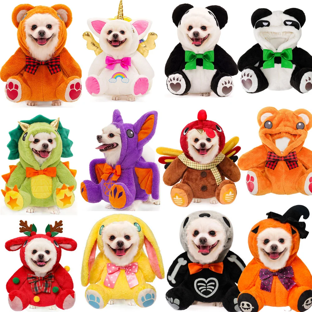 

Halloween Pet Costume Dog Clothing Bear Cosplay Costume Outfits Panda Bat Turkey Elk Rabbit Pumpkin Skeleton Pets Costume Cloth