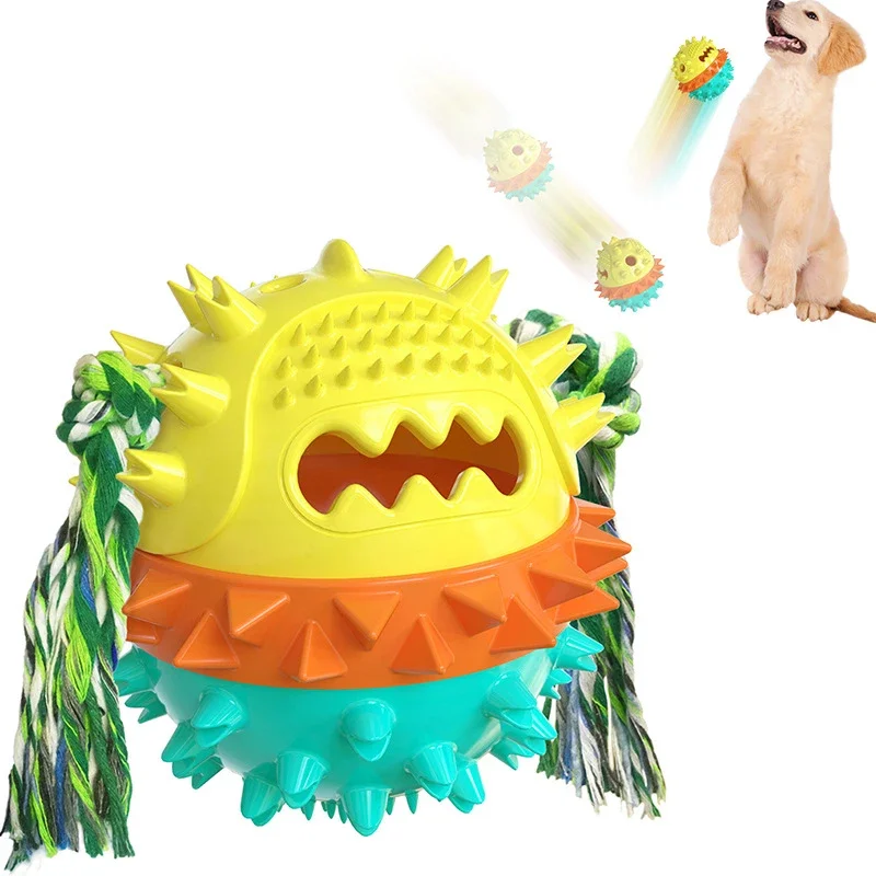 

Товары для домашних собак, шлифовка зубов, звук, протекающий мяч, игрушка, зубная щетка для собак-интерактивный уход за зубами, игрушка для собаки