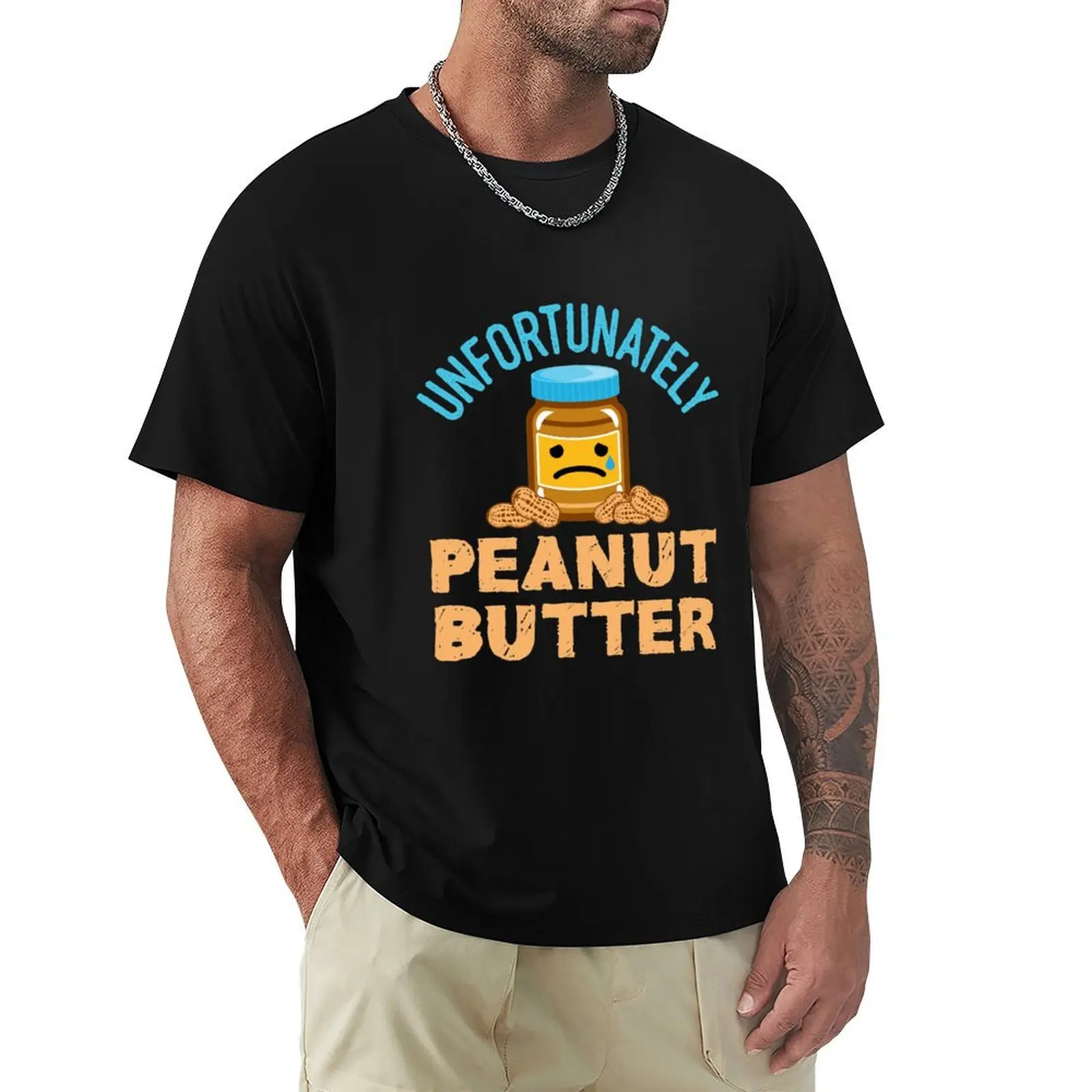Unfortunately Peanut Butter Helaas Pindakaas T-Shirt Soft Casual Short Sleeve Cotton Tee