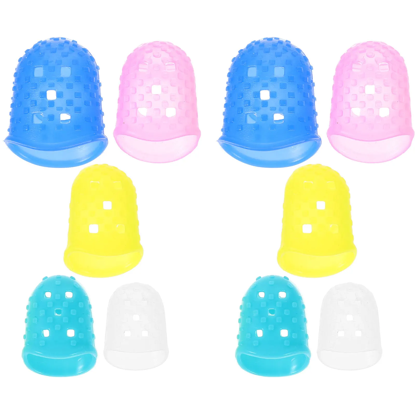 20Pcs Silicone Finger Protectors Rubber Fingertip Covers Sturdy Non-Skid Finger Caps for Guitar Playing Ukulele