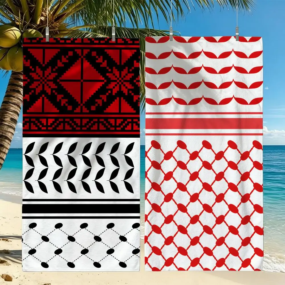 Keffiyeh Kufiya Pattern Towel Towel Beach Towel Oversized Quick Dry Towel Absorbent Soft Swim BeachTowels for Men Women