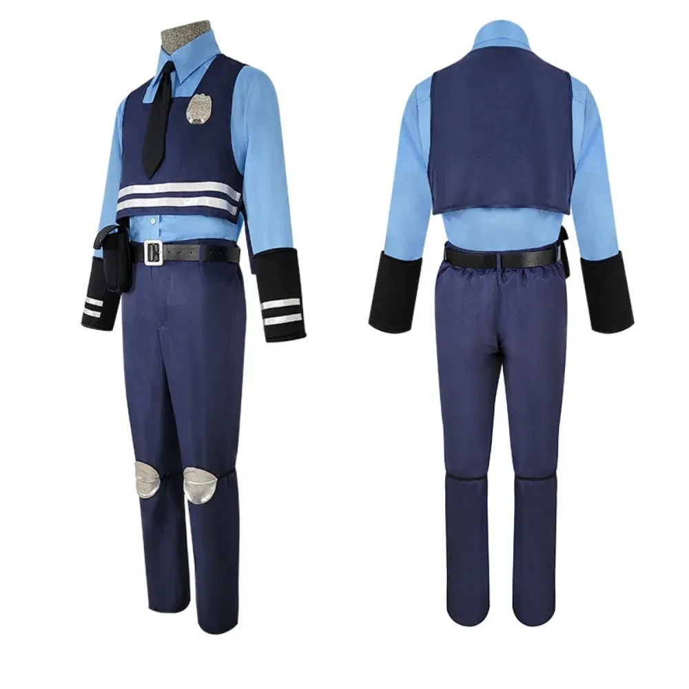 Disfraz de Cosplay de la película zootropóleo Judy para hombre y mujer, conjunto completo de insignia, cinturón, corbata, uniforme de juego de rol de policía, traje de Halloween