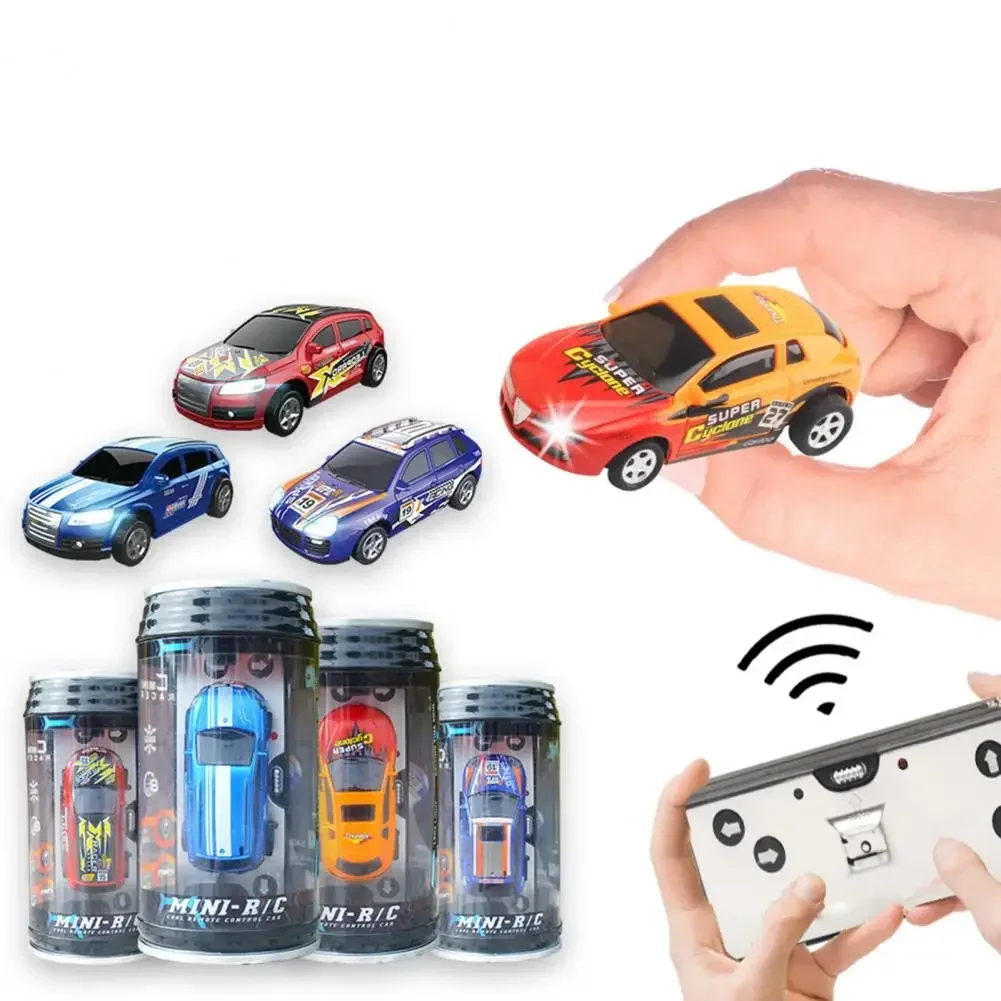 1:64 Simulation Mini Four-way Remote Control Car Pop Can Coke Can Electric Racing Car Children's Model Toy Gift