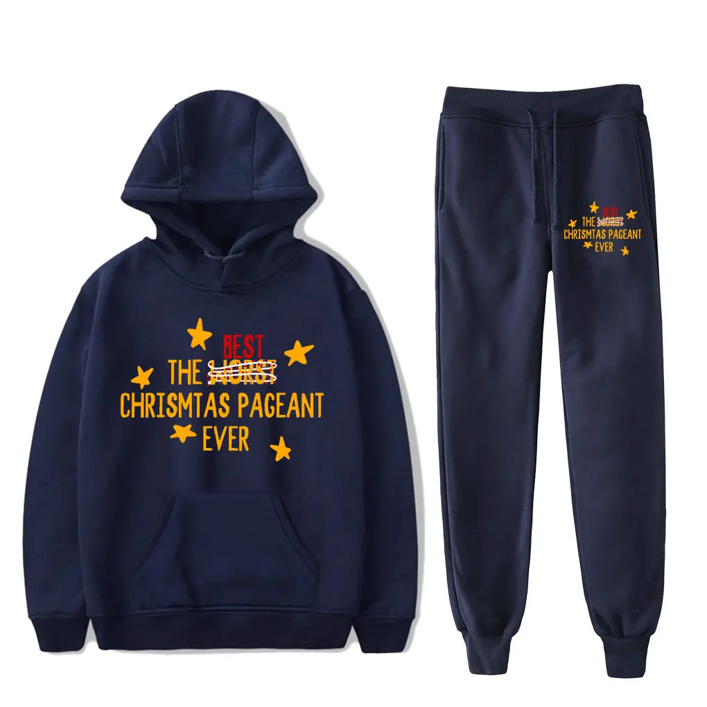 The Best Christmas Pageant Ever  Hooded Christian Style  Hoodies Suits Drawstring  Sweatshirt Men/women Strap Sports Pants