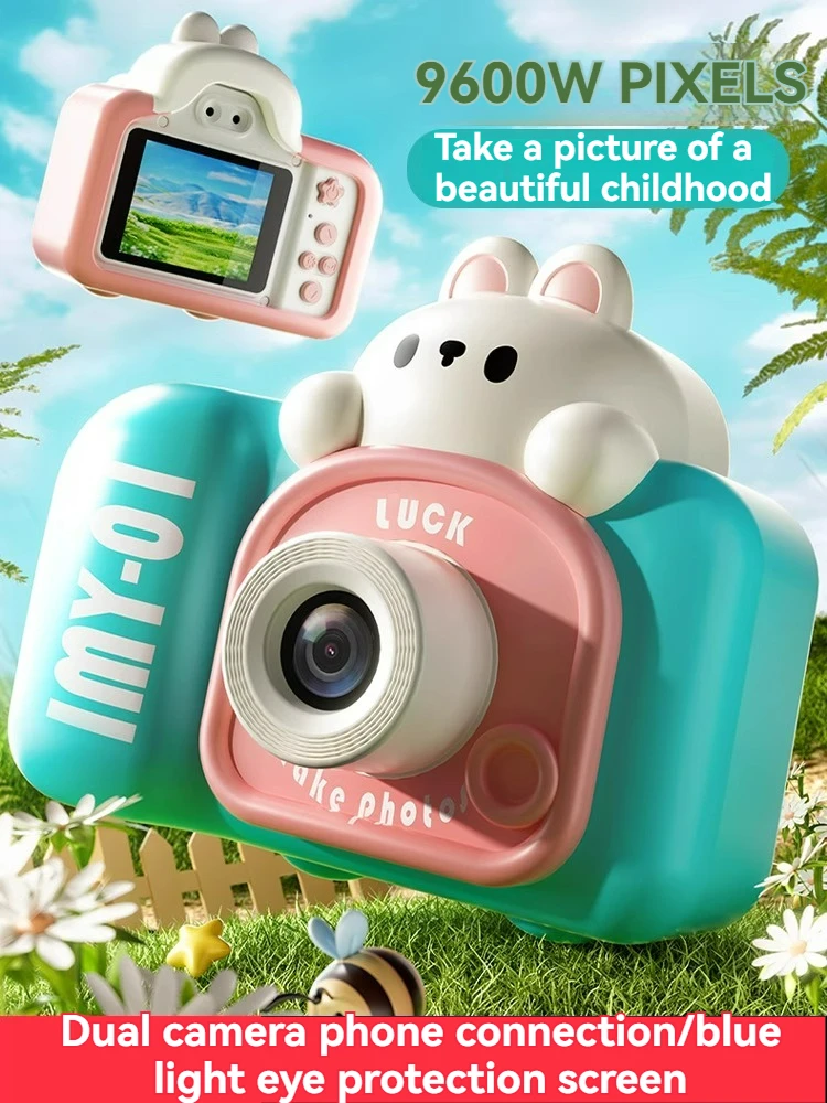 Cámara para niños, juguete de vídeo HD de 1080P, cámara Digital de conejo bonito, juguetes educativos para niños, juguete de fotografía al aire libre, regalos para niños y niñas