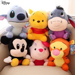 10cm Disney Stuffed Animals Plush Toys Doll Kids Action Toy Stitch Winnie The Pooh Piglet Anime Kawaii Pendants Boys Girls Gifts