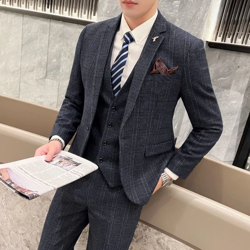 

C160 a full set of men's jackets, a set of ruffian and handsome casual Korean version slim fit business wedding groomsman and