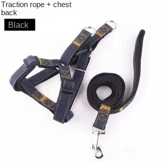 Pet Leash Denim Patch Chest Strap Walking Dog Leash Dog Leash Dog Leash Pet Supplies