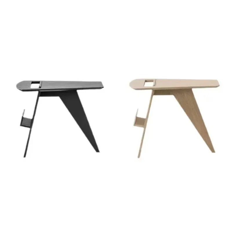 Modern black geometric coffee table, simple sofa with shelves, side table, living room accent table, small space bedside