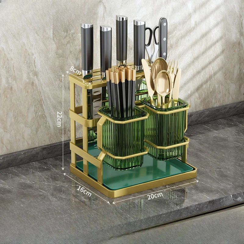 주방 조리대 커트레이 거치대 벽걸이 주방 용품 정리함 랙, 나이프 거치대 스푼 포크 배수구 보관 랙 