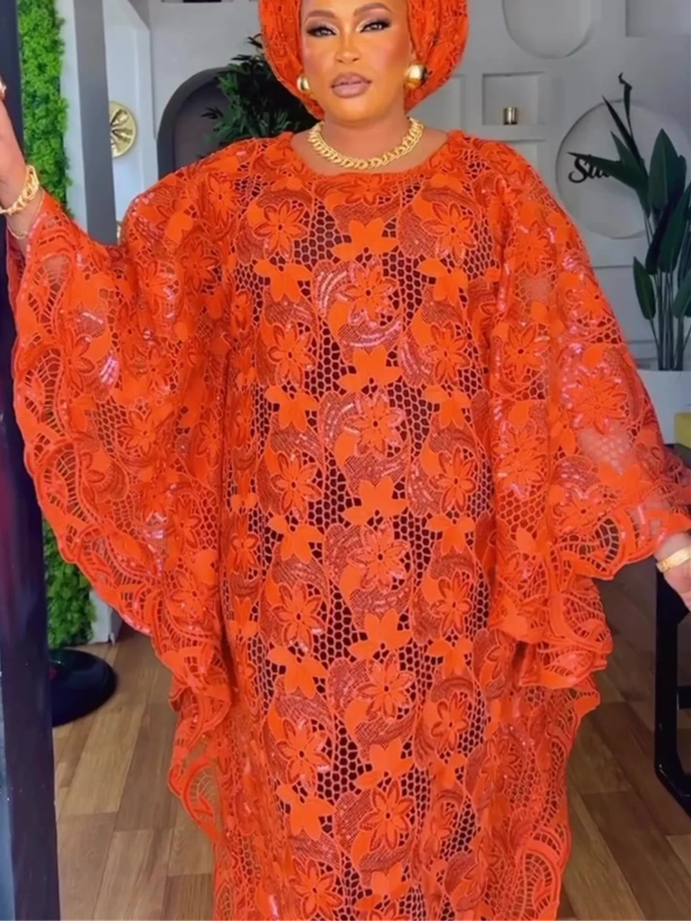 Elegant African Dresses for Women Muslim Fashion Boubou Abayas Robe Dashiki Ankara Lace Outfits Evening Gown Kaftan Maxi Dress image 3