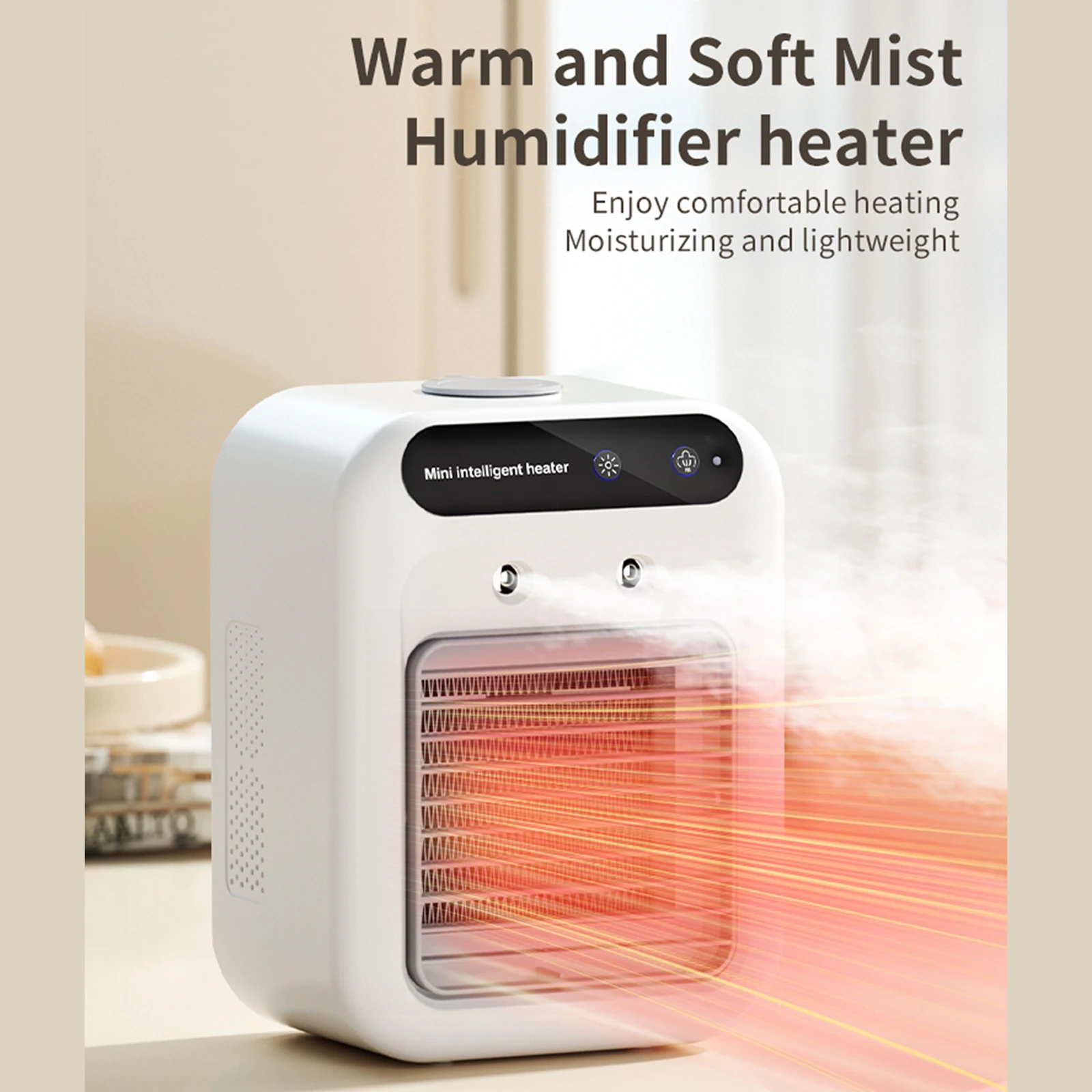 Electric Heater with Humidifier Warmer Machine Fast Heating Heater Fan Heater for Living Room Indoor Use Desk Bedroom Home