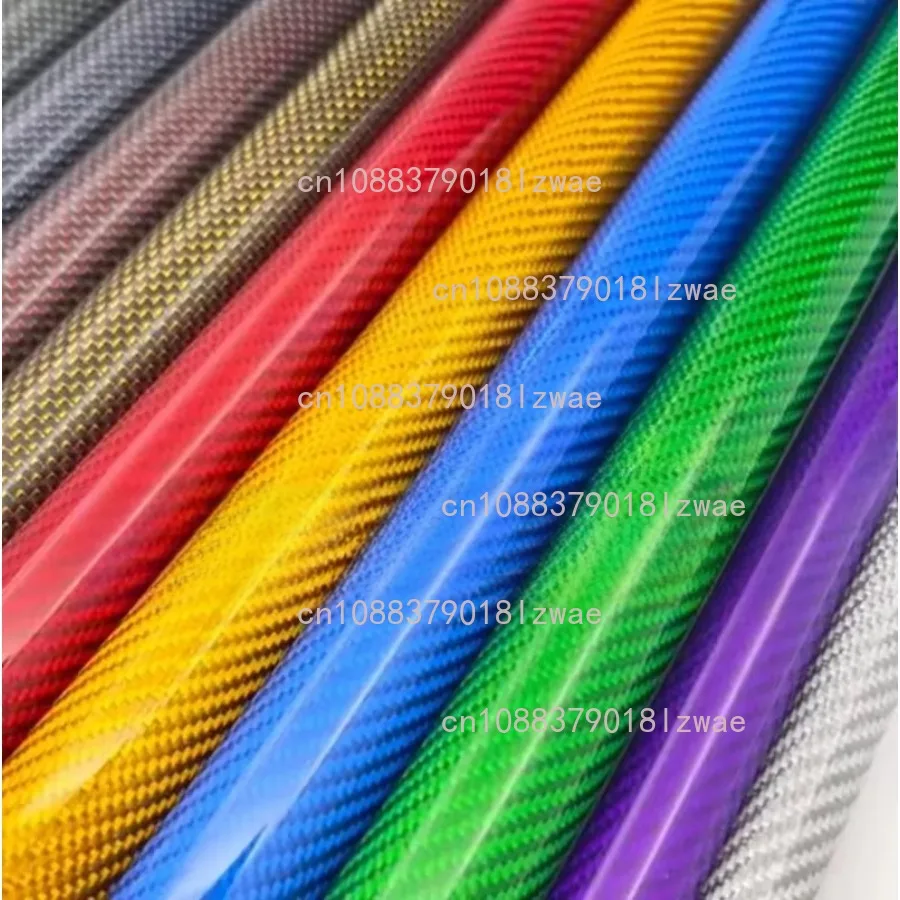 3K Colorful Full Carbon Fiber Tube 6-50MM 1000mm Red Orange Blue Green Silver Purple For RC Underwater Drones, Bike,Tripods