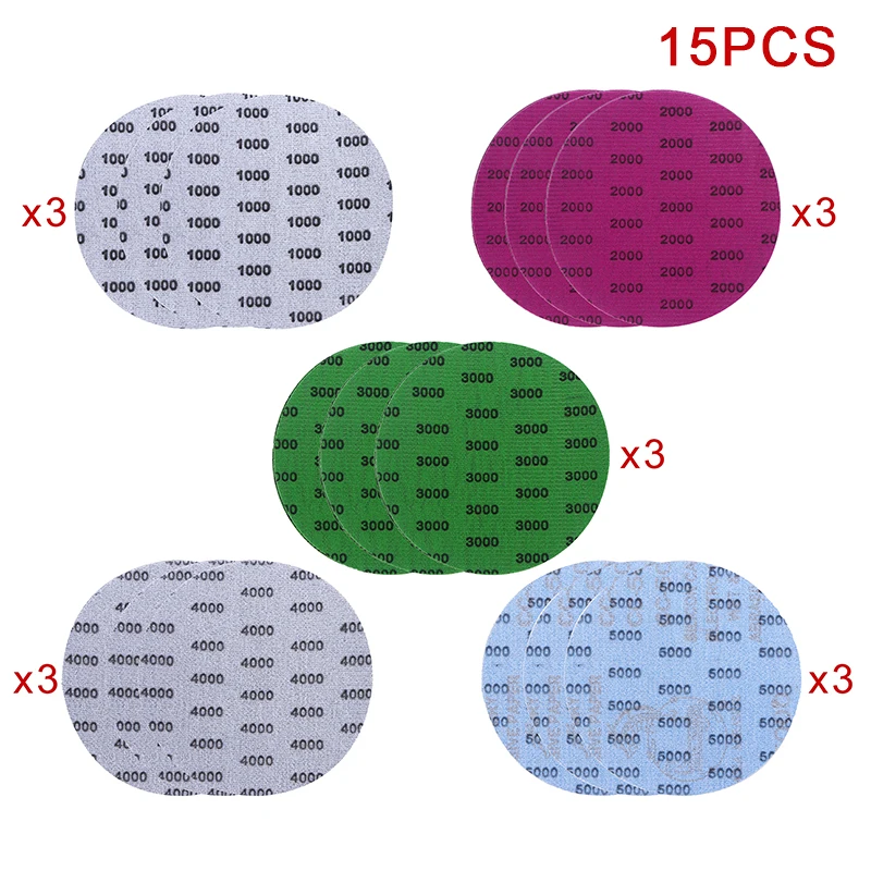 15/25Pcs Dry Wet Grinding Sanding Discs For Metal Wood Polishing Tools 5 Inch 1000 2000 3000 4000 5000 Grit Sandpaper Discs