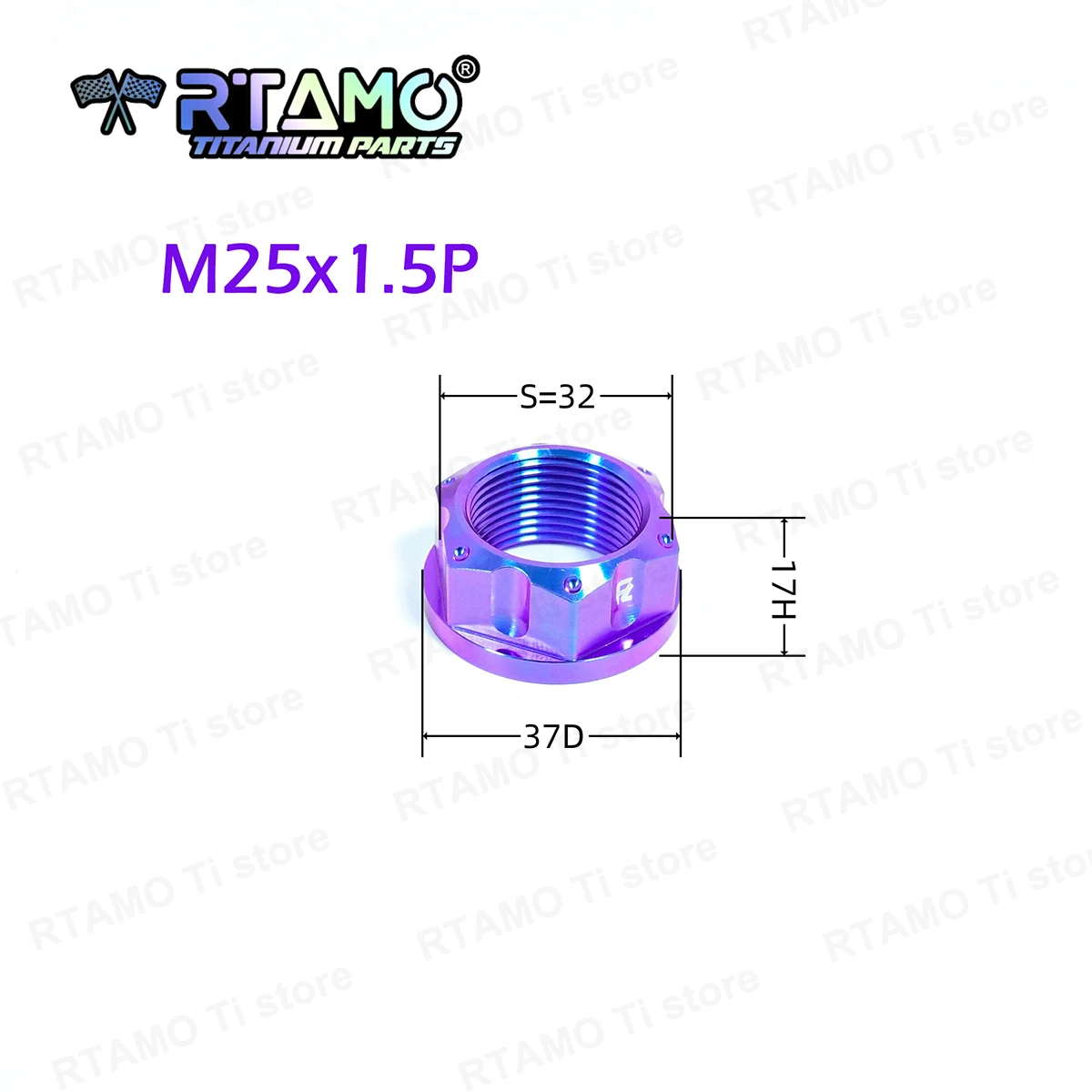 RTAMO التيتانيوم الجوز M22 M24 M25X1.5Pitch دراجة نارية المحور الخلفي Swingarm الجوز (1 قطعة)