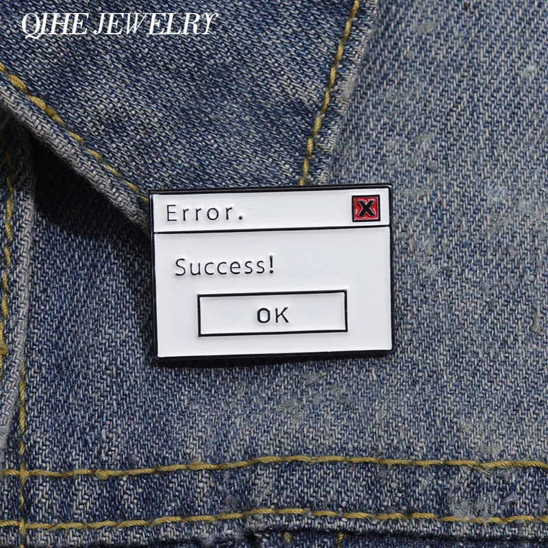 Error Success OK Brooch Popup Window Network Meme Enamel Pin Funny Creative Decorate Ornament Lapel Backpack Badge Jewelry Gifts