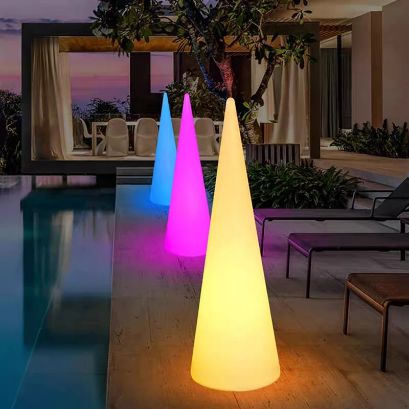Sharp-shaped Floor Lamp Outdoor Multi-color Light-emitting Garden Decoration Lamp Waterproof Villa Camping Lawn Lamp