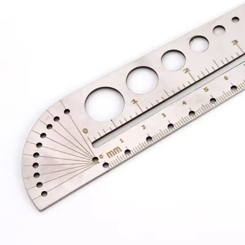 Durable Stainless Steel Multifunctional Ruler For Measuring Scribing Drawing Circles Office Compass Protractor EDC Tool