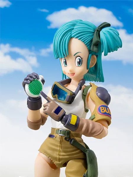 Figura de acción de Anime SHF, WD Dragon Ball, Goku, Super Saiyan, Bulma, PVC, regalo para niños, 13cm