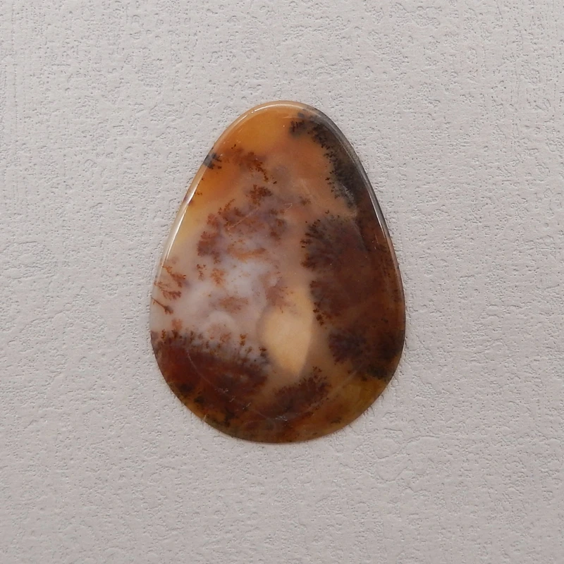 Natural Gemstone Dendritic Agate Cabochon,DIY Jewelry Making Pendant Accessories Free Drilling 53x39x2mm 6g