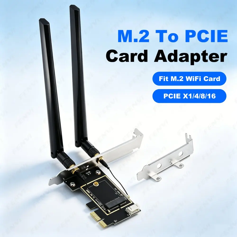 M.2 To PCI Express X1 Converter M.2 Key E/A/E+A NGFF WiFi Card Adapter With 6DB Antenna For BE200 AX210 AX200