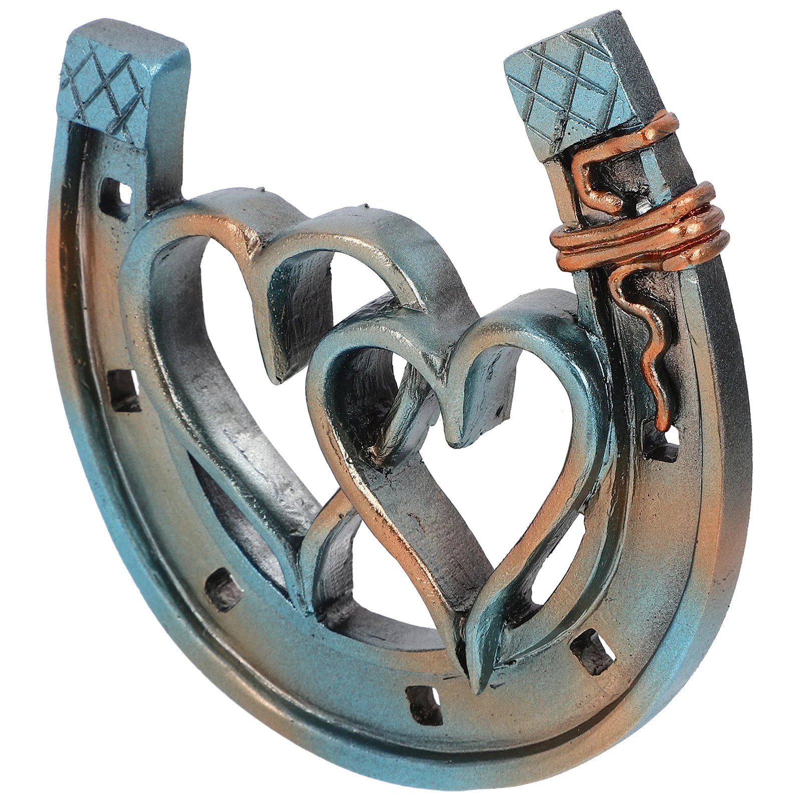 

Resin Heart Horseshoe Wall Decor Beautiful Vintage Style Hanging Art for Garden Balcony Living Room Space Matching