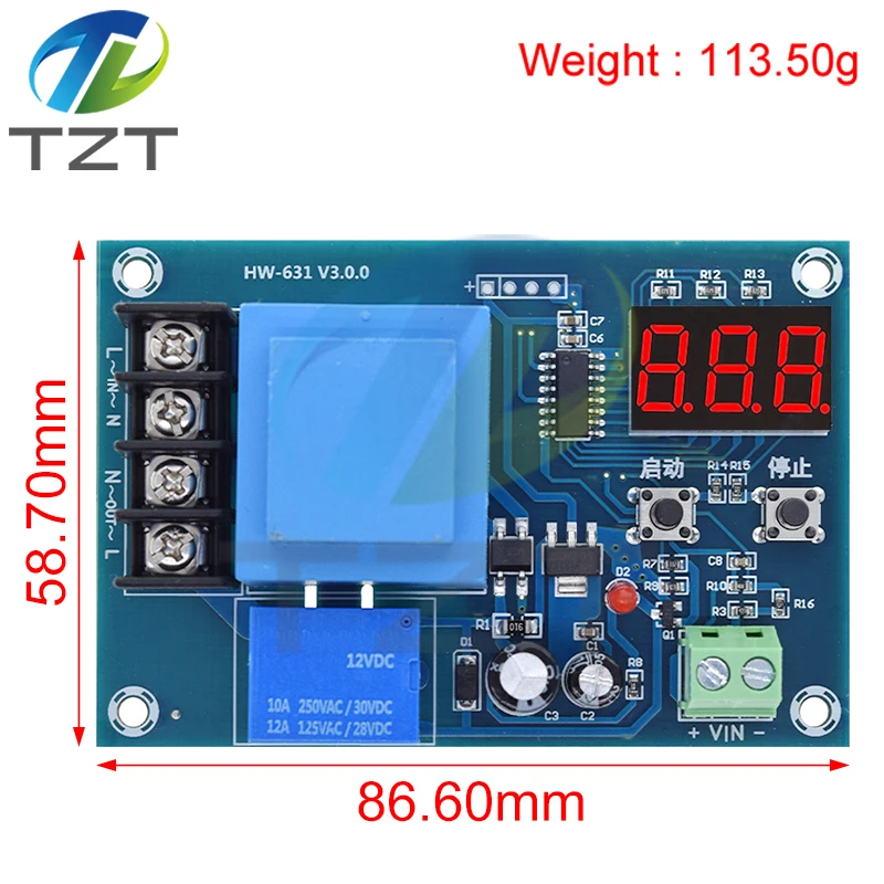 Imagem -02 - Controle Digital Bateria Módulo de Controle de Carregamento ac 220v Carregador de Bateria de Armazenamento de Lítio Interruptor de Controle Proteção Board Xh-m602