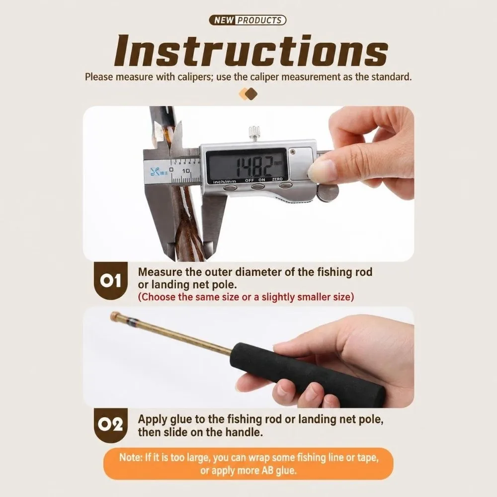 EVA Fishing Rod Handle Mini Size Single Grip Rod Building Grip Comfort Touch Soft Texture Rod Repair Component Raft Fishing