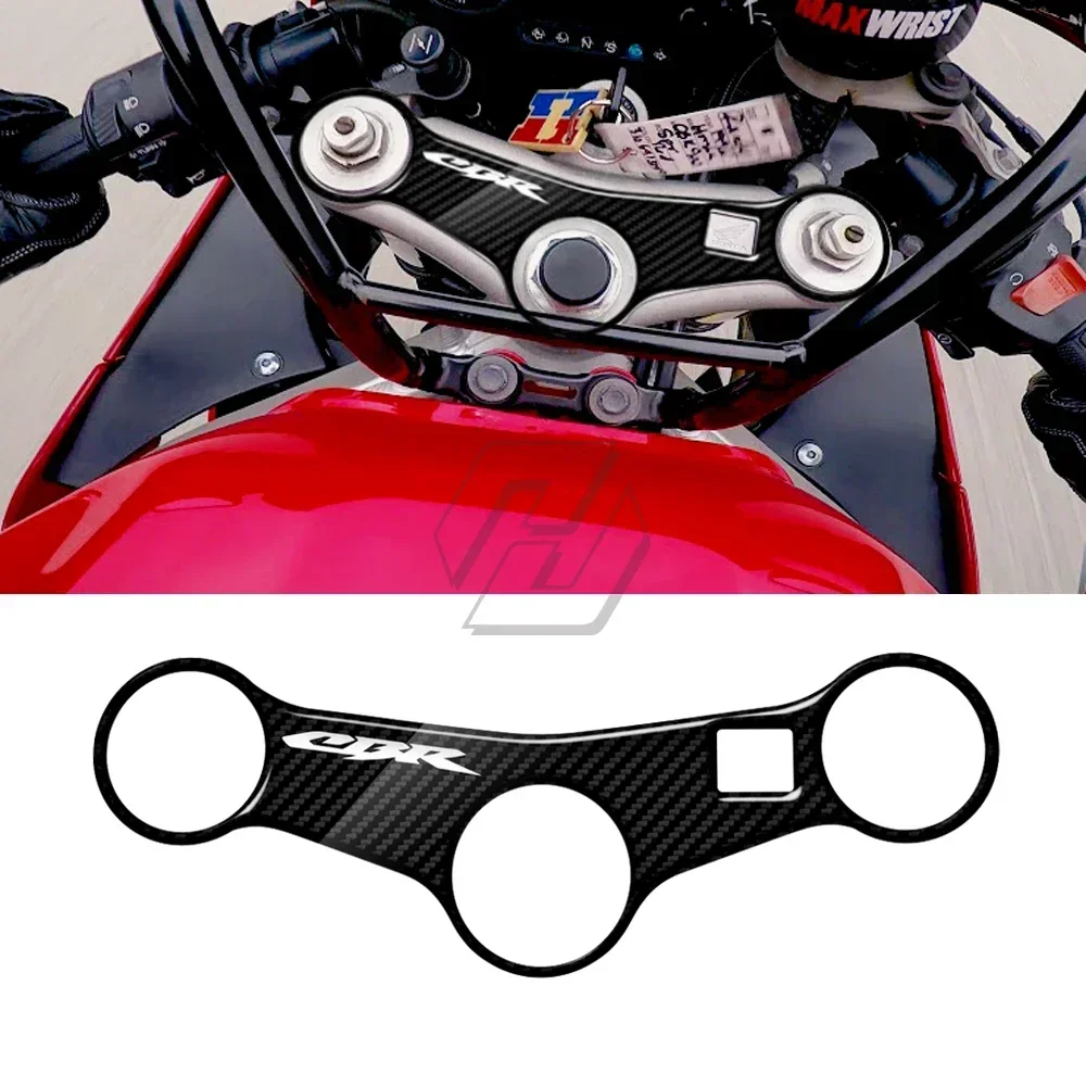 Untuk Honda CBR900 1996-1997 Stiker Garpu Depan Sepeda Motor 3D Pelindung Kuk Tiga Atas Tampilan Karbon