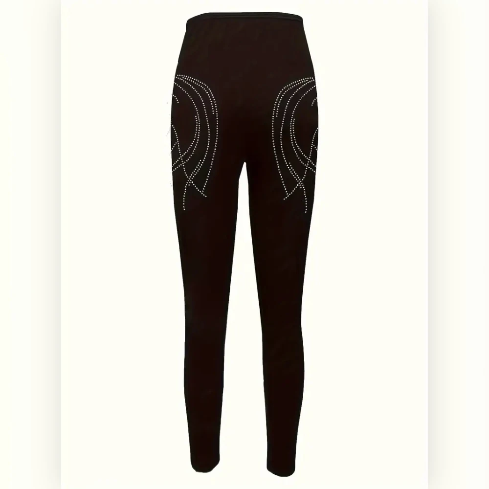 Horse-head print elastic elastic waist slim casual leggings for women