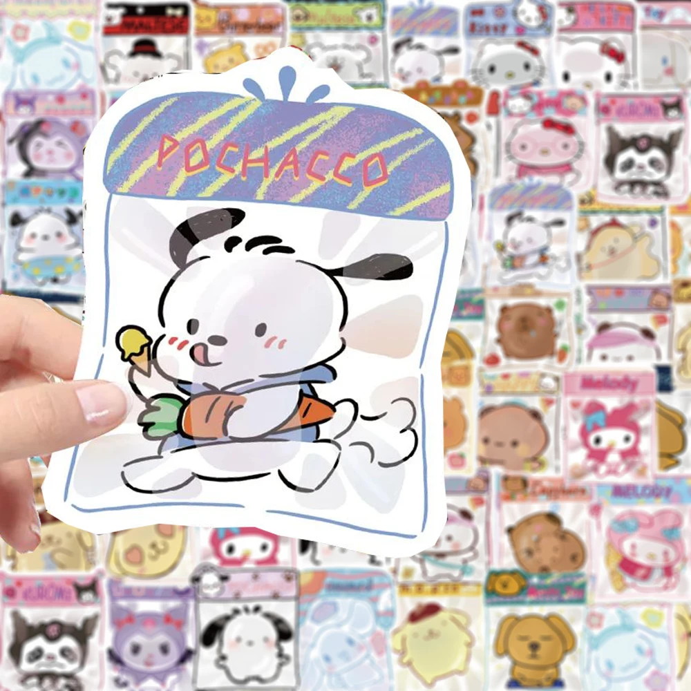 10/30/60 sztuk Kawaii Sanrio Pinch naklejki z motywem kreskówkowym estetyczne DIY Laptop Notebook artykuły papiernicze walizka wodoodporna śliczne naklejki dla dzieci